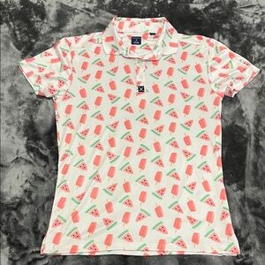 Con.Struct Quick Dry Performance Watermelon and Popsicle Print Polo Shirt